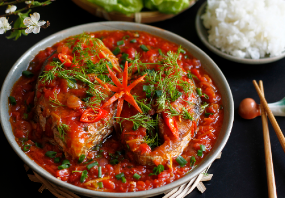  CÁ THU CHIÊN SỐT CÀ