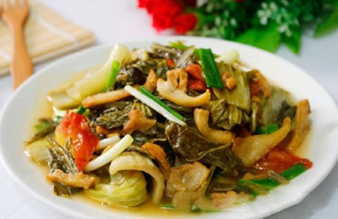 DƯA CẢI XÀO TÓP MỠ