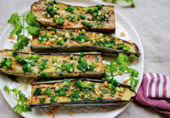 CÀ TÍM NƯỚNG MỠ HÀNH 