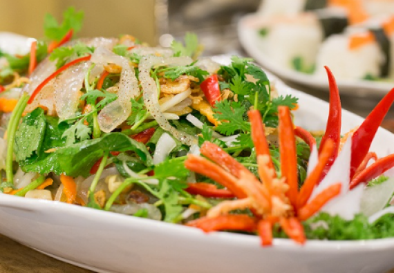 GỎI SỨA BIỂN HOA CHUỐI