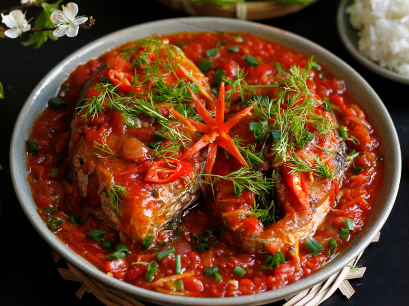 CÁ THU CHIÊN SỐT CÀ 